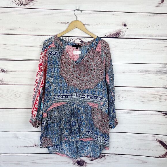 Sanctuary Bohemian Patchwork Ruffle Dress Sz Small - Picture 2 of 5